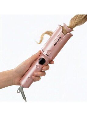 Automatic Curling Iron for Long Hair - Ceramic Wand, Rotating, Anti-Scald
